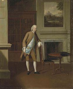 Portrait Of William Trollop, Small Full-length, In A Brown Suit Anda Blue Waistcoat, In An Interior
