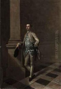 Portrait Of Sir Charles Chester, Of Chicheley, Buckinghamshire,small Full-length, In A Grey Suit And Blue Waistcoat, A Hat In Hisright Hand, In An Interior