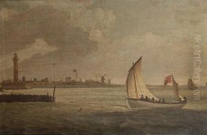 The Commissioners Of The Ordnance Coming Ashore For An Inspection Of A Garrison Town, Possibly Harwich