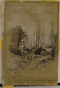 Shipyard, Noank, Conn by Frederick Usher Devoll