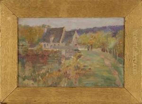Figures Walking Down A Rural Road - view 1