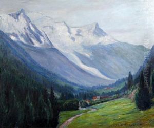 Mont Blanc And Valley Of Chamonix by Wynford Dewhurst