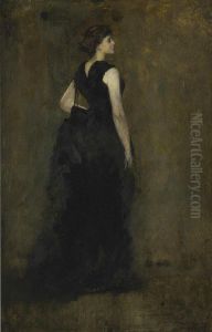 Woman In Black: Portrait Of Maria Oakey Dewing by Thomas Wilmer Dewing