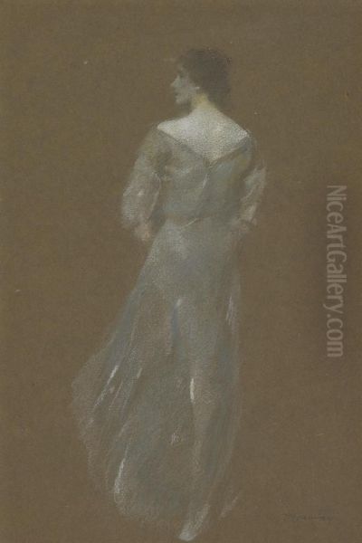 Woman In Blue Dress - view 1