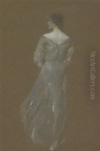 Woman In Blue Dress by Thomas Wilmer Dewing