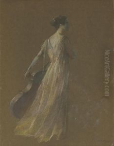 Lady Standing Holding A Cello
