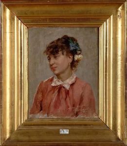 Portrait D'une Elegante by Theophile Louis Deyrolle