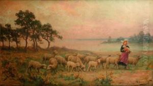 Jeune Bergere by Theophile Louis Deyrolle