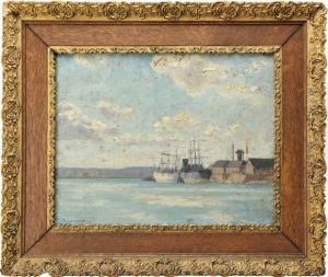 Un Port En Bretagne by Emile Alfred Dezaunay