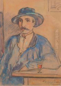 Portrait Du Poete Durocher by Emile Alfred Dezaunay