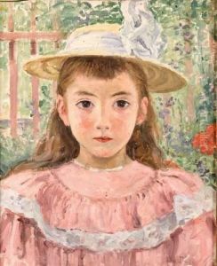 La Fillette En Robe Rose by Emile Alfred Dezaunay