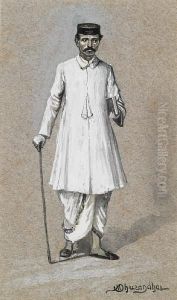 A Portrait Of Anandrao S. Nayak by Mahadev Vishvanath Dhurandhar