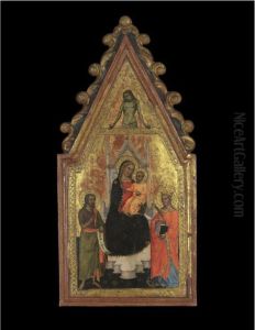 The Madonna And Child With Saints John The Baptist And Catherine Of Alexandria by Martino Di Bartolomeo Di Biagio