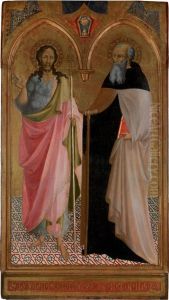 Saint John The Baptist And Saint Anthony Abbot: The Right Wing Ofan Altarpiece by Battista Di Biagio Sanguigni