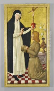 Santacaterina Da Siena Benedice Un Devoto by Bicci Di Neri