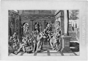 Die Geburt Johannes Des Taufers by Giulio Bonasone