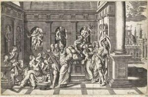 La Nativite De Saint Jean Baptiste by Giulio Bonasone