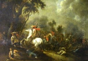 Battle Scene by Ambrogio Stefano Di Borgognone