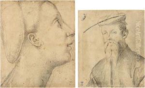 Head Of A Woman In Profile by Giuliano Bugiardini