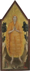 Mary Magdalene In The Desert With Two Donors by Jacopo di Cione
