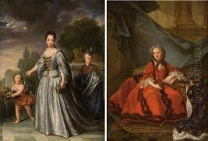 A) Ritratto Della Regina Maria Leszczynski (breve Biografia Dell'autore Sul Retro)
B) Ritratto Della Regina Maria Leszczynski In Giardino by Benvenuto Di Giovanni Guasta