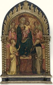 Madonna And Child Flanked By Saints Lucy And Anthony And A Choir Of Angels by Rossello Jacopo Di Franchi