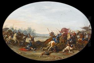 A Cavalry Battle by Marzio Colantonio Di Ganassini