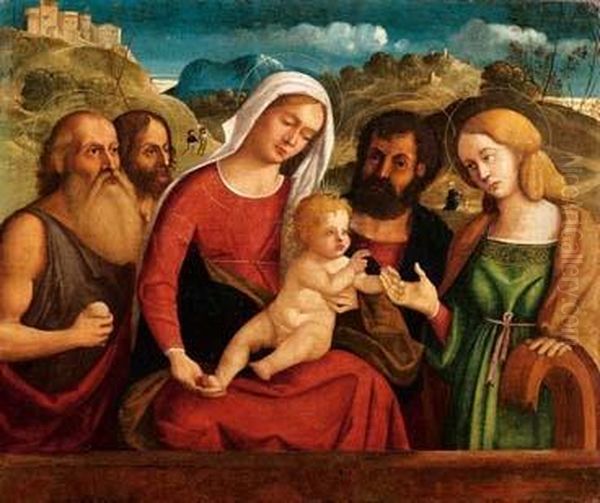 Nozze Mistiche Di Santa Caterina D""""alessandria Al Cospetto Della Sacra Famiglia E Dei Santi Girolamo E Giovanni Battista - view 1