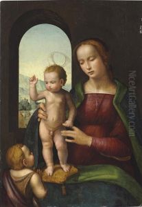 The Madonna And Child With The Infant Saint John The Baptist by Ridolfi Domenico Di Ghirlandaio