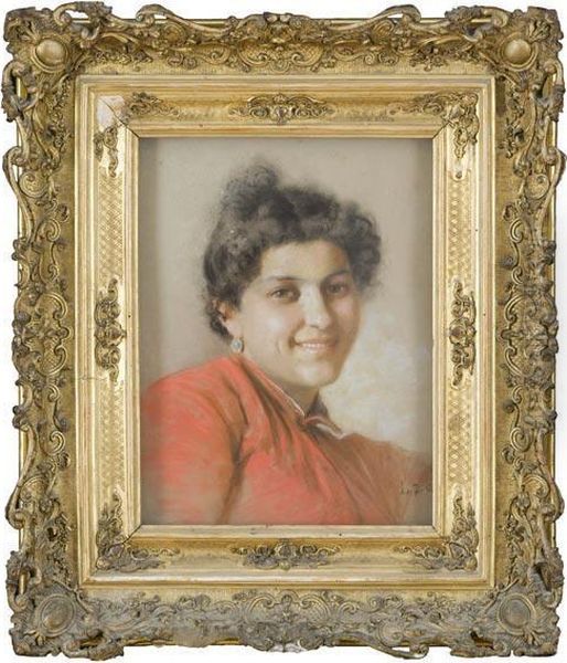 Ritratto Di Giovane Donna In Rosso - view 1