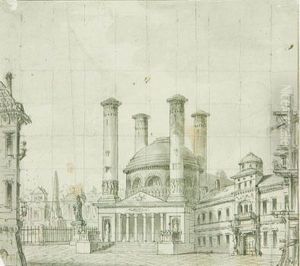 Scenografia Con Edifici by Pietro Gonzaga