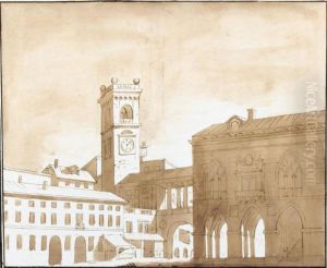 Scenografia Teatrale: Edifici Classici Su Un Angolo Di Una Piazza by Pietro Gonzaga