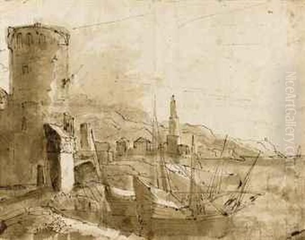 View Of A Harbour With A Tower - view 1