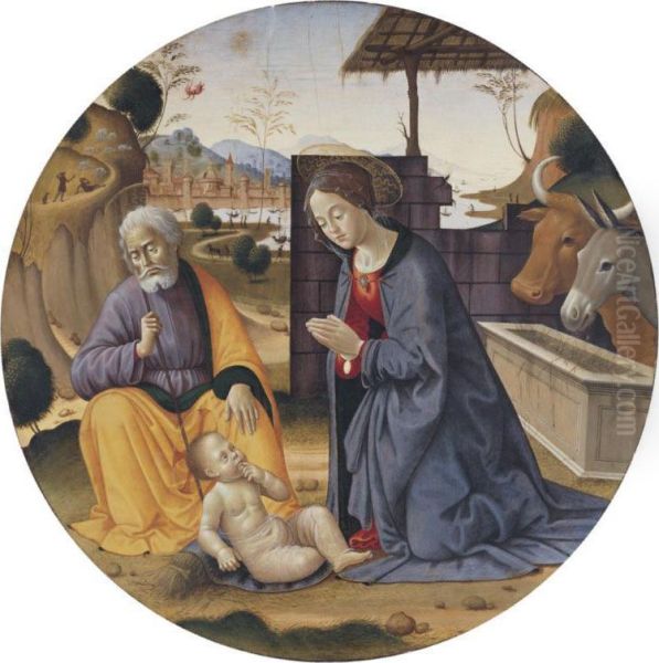 The Madonna And Saint Joseph Adoring The Christ Child, The City Of Florence Beyond - view 1