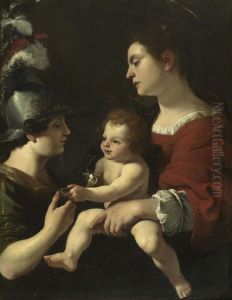 Madonna Und Kind Mit Dem Erzengel Michael. by Rutilio Lorenzo Di Manetti