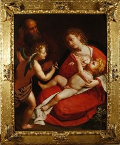 Sacra Famiglia Con Angelo E Passerotto
