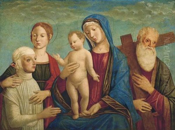 Madonna Col Bambino Tra Una Santa Con Donatrice E Sant""andrea - view 1