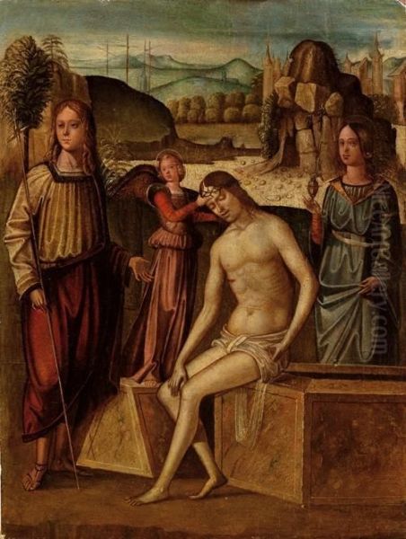 Deposizione Di Gesu Nel Sepolcro Coi Santi Maria Maddalena, Govanni Evangelista Ed Un Angelo - view 1