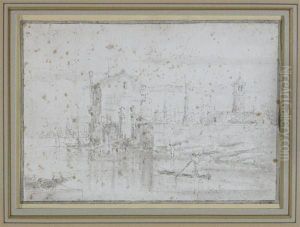River Scene With Boatman by Jacopo Paolo Di Marieschi