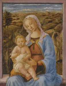 The Madonna And Child Seated On A Window Ledge, A Landscapebeyond The Madonna And Child Seated On A Window Ledge, A Landscapebeyond