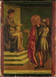 Scene From The Life Of Saint Silvester by Pesellino