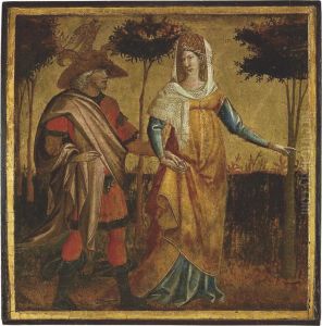 A Nobleman And Lady - Panel From A Cassone Or Spalliera by Dal Giovanni Marco Di Ponte
