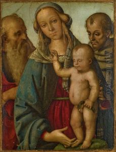 Vierge A L'enfant Avec Saint Jerome Et Saint Francis by Giovanni Maria B. Di Rocco Zoppo