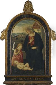 Madonna And Child With The Infant Saint John The Baptist by Bernardo Stefano Di Rosselli