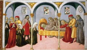 Donna Perna Being Cured On Approaching Saint Bernardino's Body by Ansano Mancio Di Sano Di Pietro