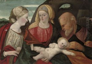 The Holy Family With Saint Catherine Of Alexandria by Francesco Rizzo Da Santa Croce