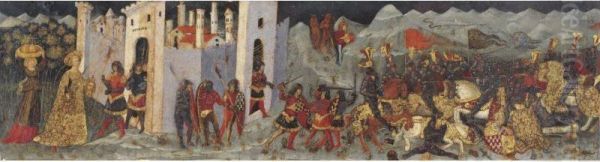 The Return Of Judith To Bethulia, And The Route Of The Jews Defeating The Assyrians: A Cassone Panel - view 1