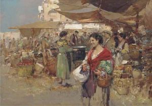 A Busy Italian Market by Mario Di Scovolo