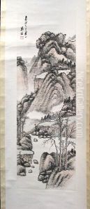 Hanging Scroll, Ink And Color On Paper; The Upper Left Tang Di by Tang Di