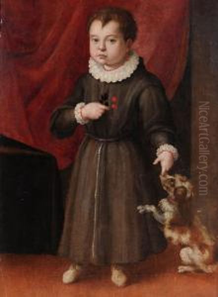 Ritratto Di Bambino Con Cane - view 1